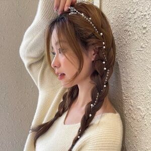 Veloura Pearl Hair Chain | Aesthetic Women Braided Hair Jewelry